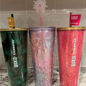 Starbucks Wicked Party Tumbler Set - Green, Black, Pink